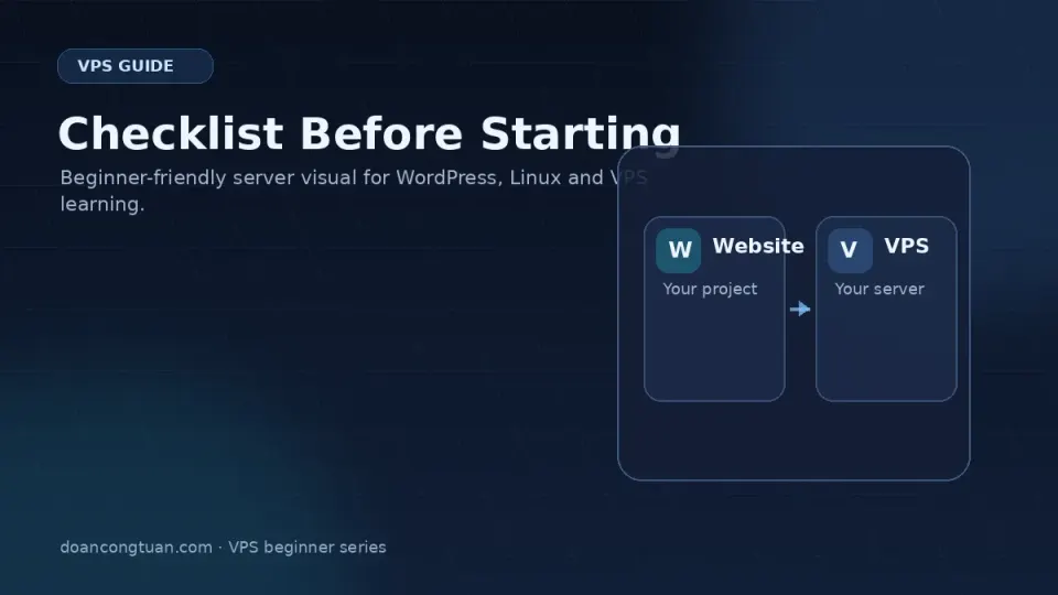 Simple checklist on a desk next to a laptop — five items, most of them crossed off