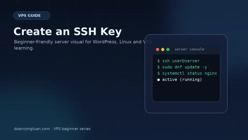 Terminal showing ssh-keygen command generating a key pair with the key fingerprint output