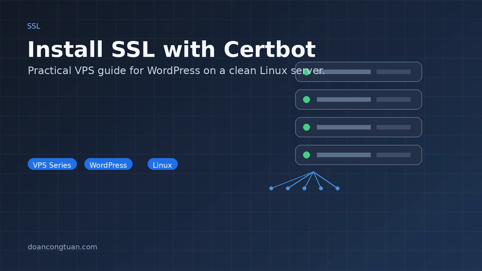 Browser showing padlock icon on a WordPress site — HTTPS working after Certbot installation
