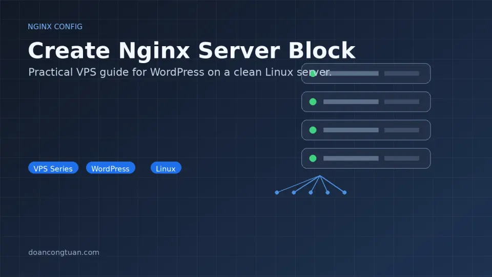 Terminal showing nginx -t test is successful after adding the WordPress server block