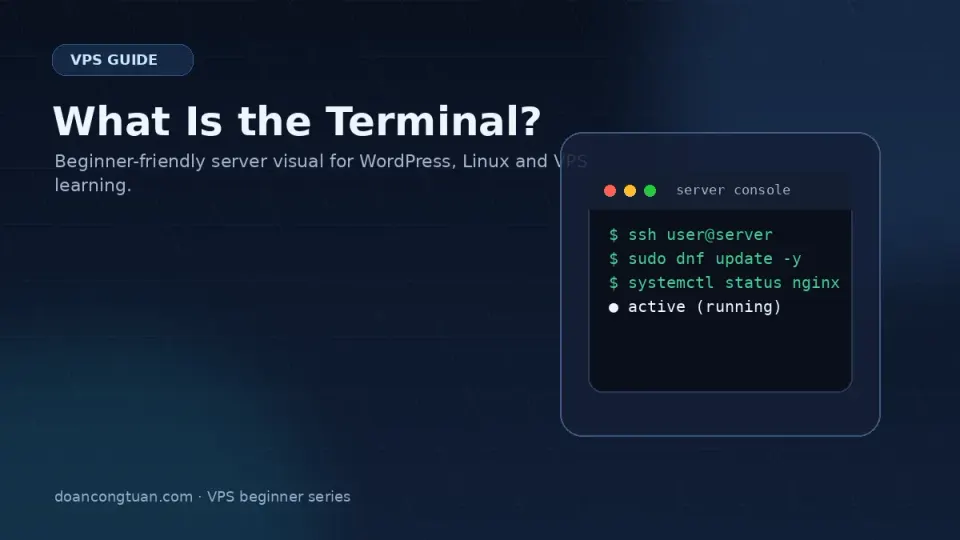 A terminal window with a blinking cursor — black background, white text, waiting for input