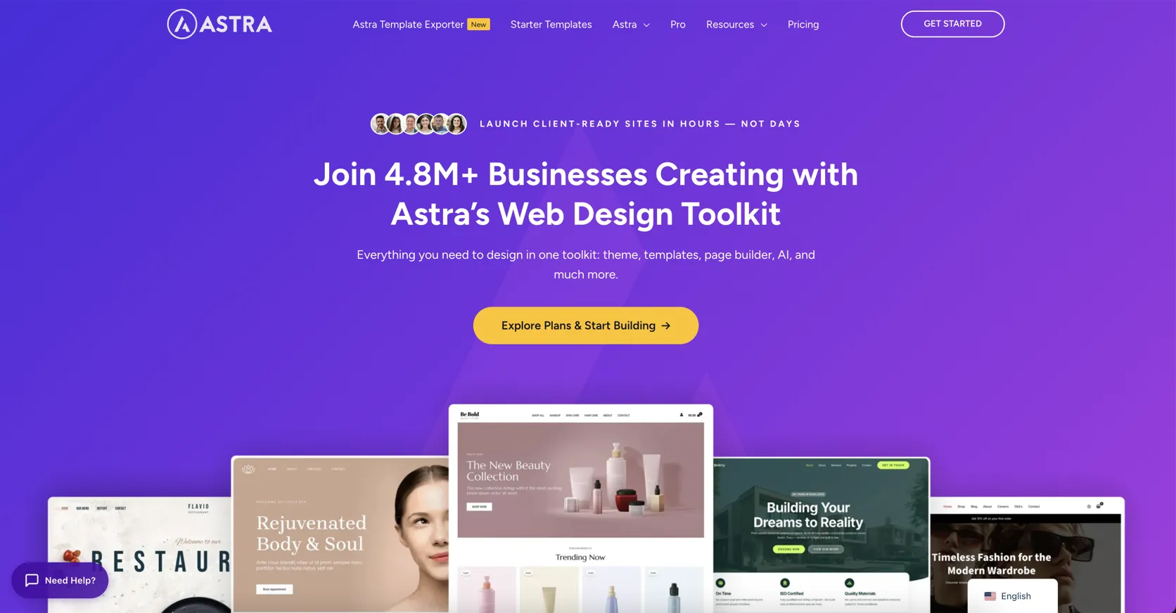 Astra dashboard — actual interface screenshot
