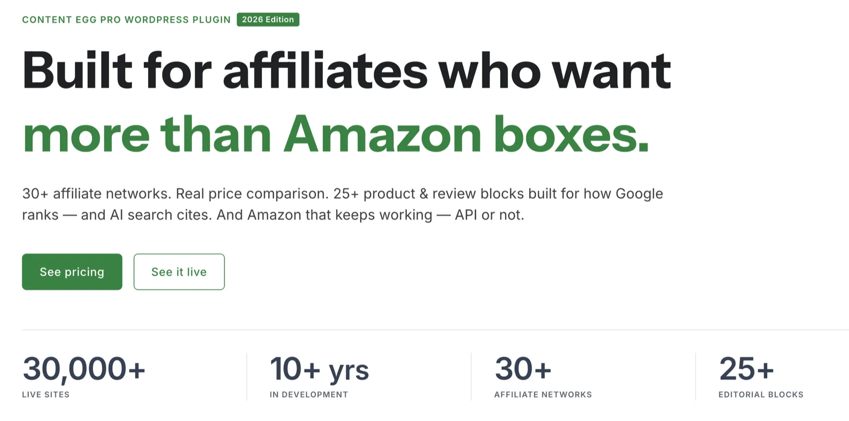 Content Egg dashboard — actual interface screenshot