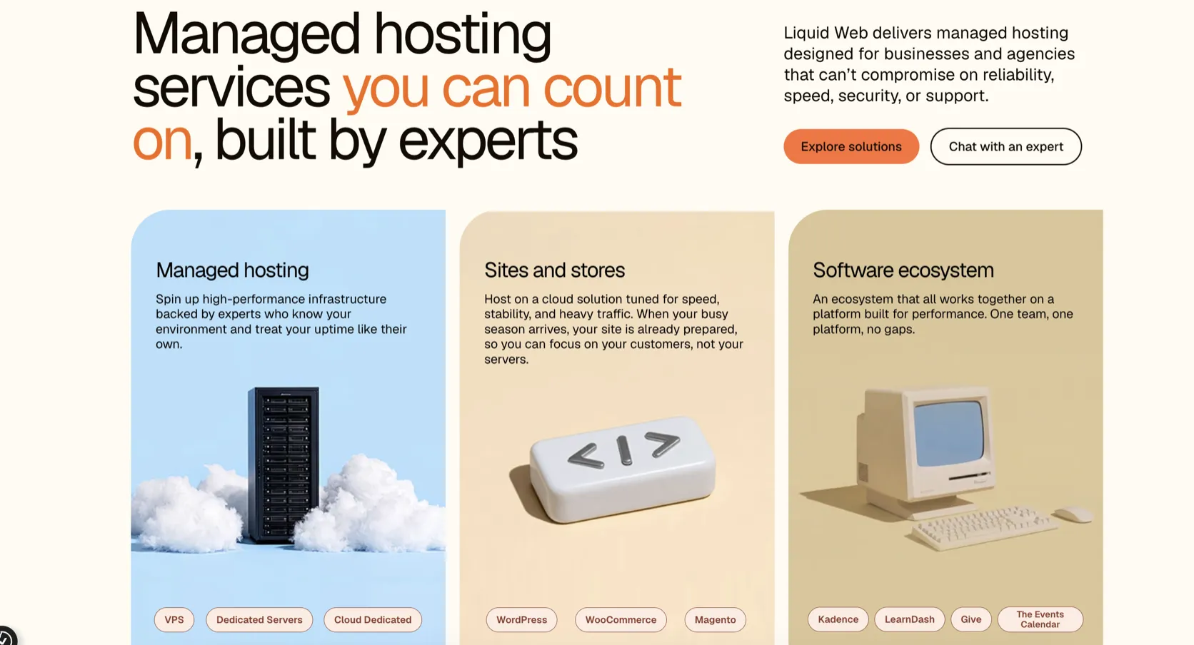 Liquid Web dashboard — actual interface screenshot