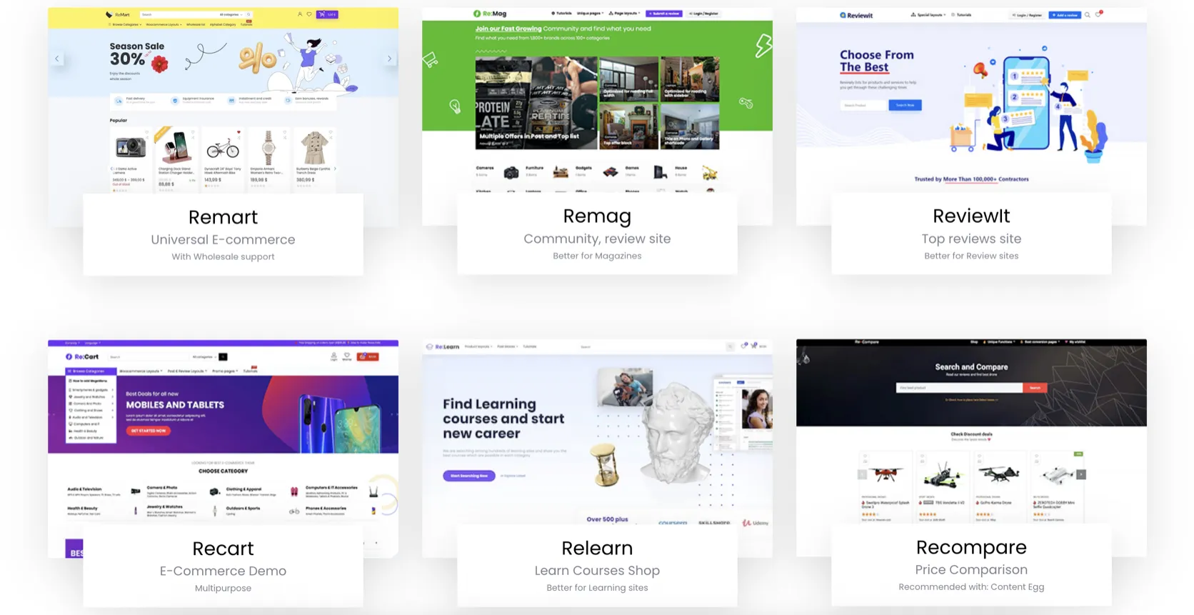 ReHub dashboard — actual interface screenshot