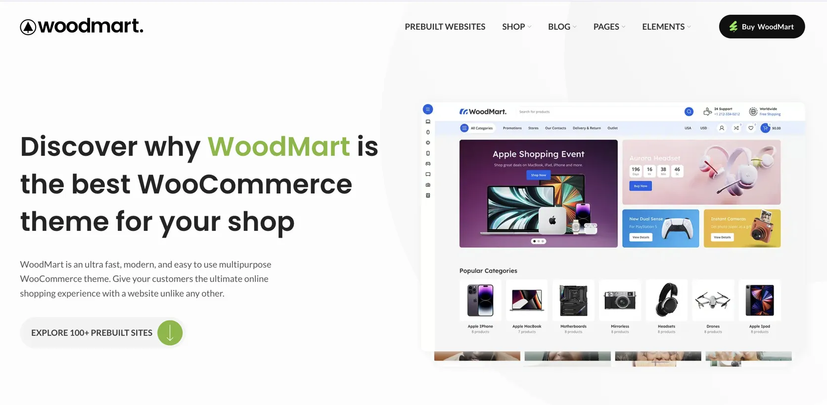 WoodMart dashboard — actual interface screenshot