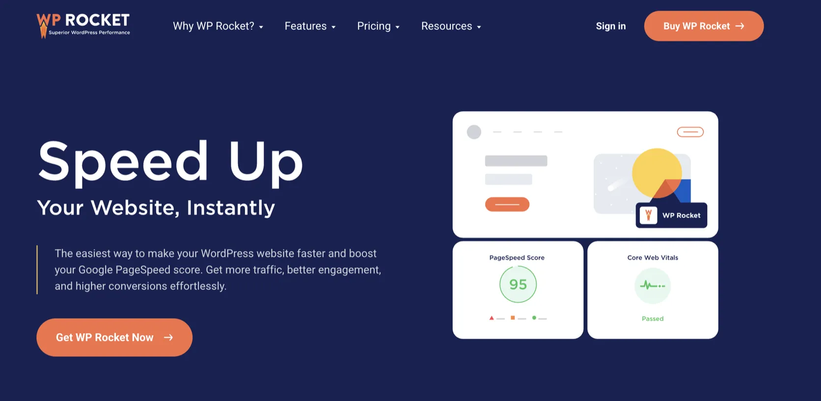 WP Rocket dashboard — actual interface screenshot